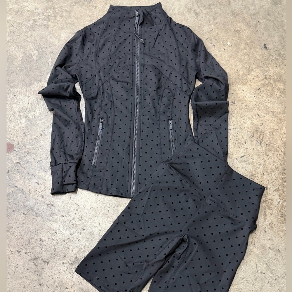 Lululemon Limited Edition Polka Dot Define Jacket and Shorts Set